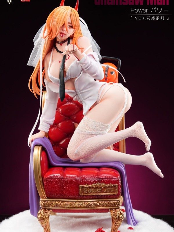 ZaoHua & ZaoNie Studio Chainsaw Man Power Flower Marriage Hot Sexy 1/4 Statue EX Version