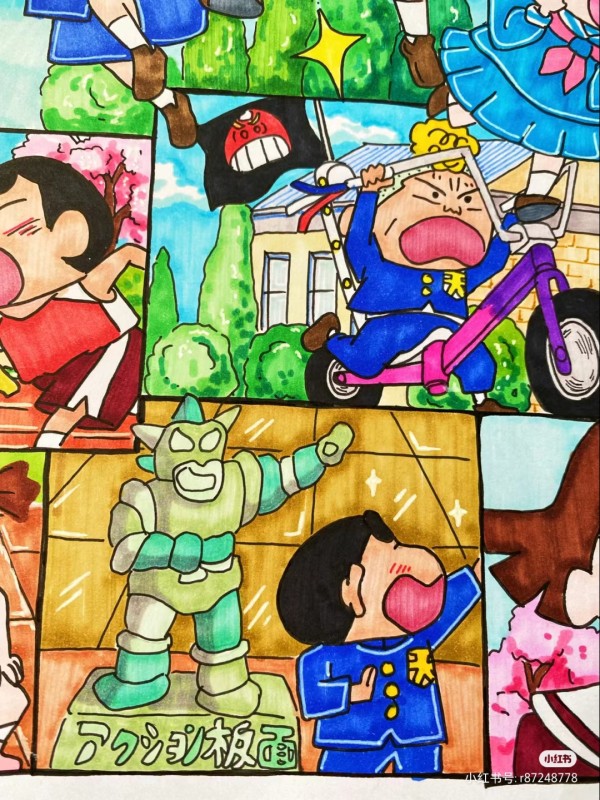 Jelly's Crayon Shin-chan: Shrouded in Mystery! The Flowers of Tenkazu Academy Hand drawing with marker