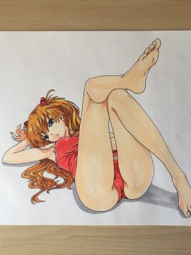 Sparda's EVA Asuka Langley Soryu Hot Sexy Hand drawing with marker