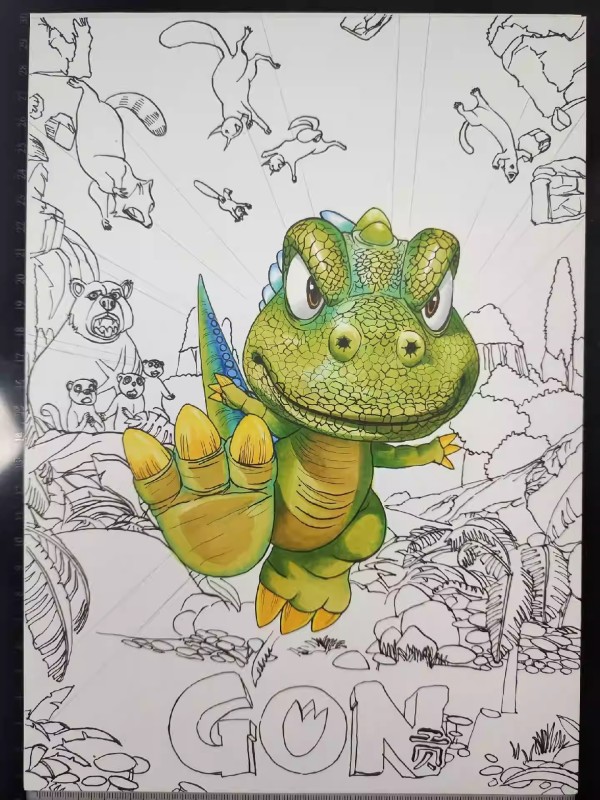 XiaKe's BABY DRAGON GON ゴン 곤 Hand drawing with marker