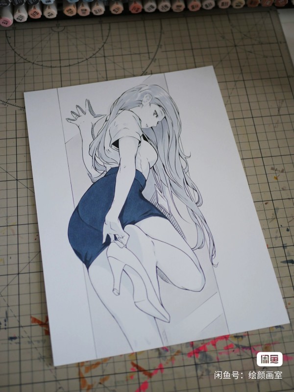 HuiYan's Japanese anime girl Hot Sexy Hand drawing with marker