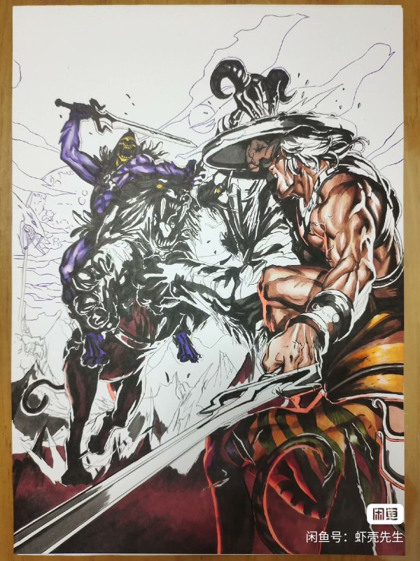 XiaKe's Heman vs Skeletor Hand drawing with marker