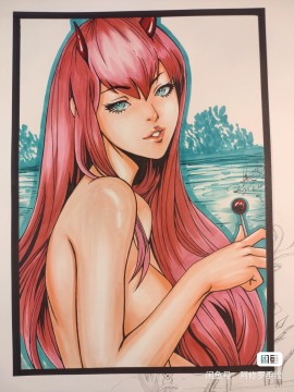 Asura's DARLING in the FRANXX 002 Zero Two Hot Sexy Hand drawing with marker