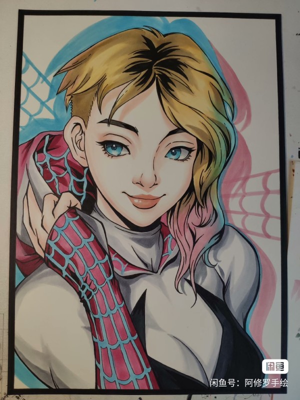 Asura's Marvel Spider-Gwen Gwen Stacy Hot Sexy Hand drawing with marker