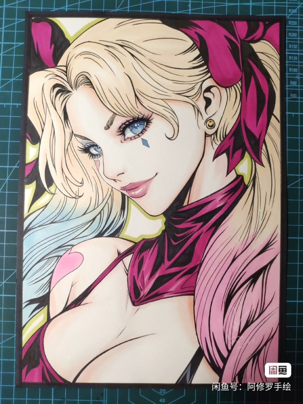Asura's DC Harley Quinn Hot Sexy Hand drawing with marker