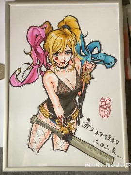 3rdFairy's DC Harley Quinn Hot Sexy Hand drawing with marker