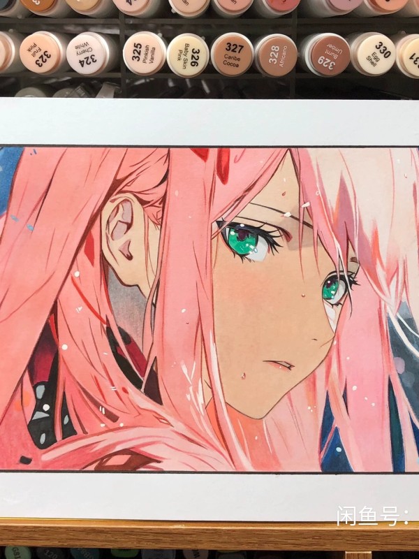 XuNuo's DARLING in the FRANXX 002 Zero Two Hot Sexy Hand drawing with marker
