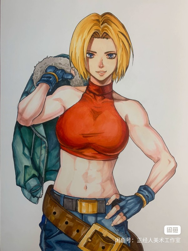 Honest's The King Of Fighters 97 Blue Mary Hot Sexy Hand drawing with marker