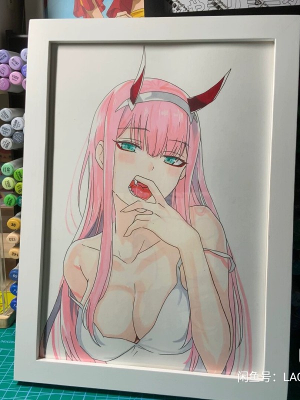 LaoJin22's DARLING in the FRANXX 002 Zero Two Hot Sexy Hand drawing with marker