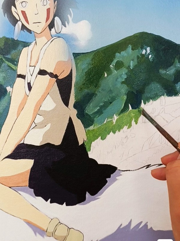 KaiLun's Miyazaki Hayao Princess Mononoke Hime Hand drawing with Acrylic Paint