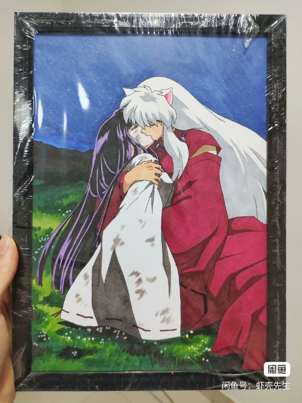 XiaKe's Inuyasha kiss Kikyo goodbye Hand drawing with marker