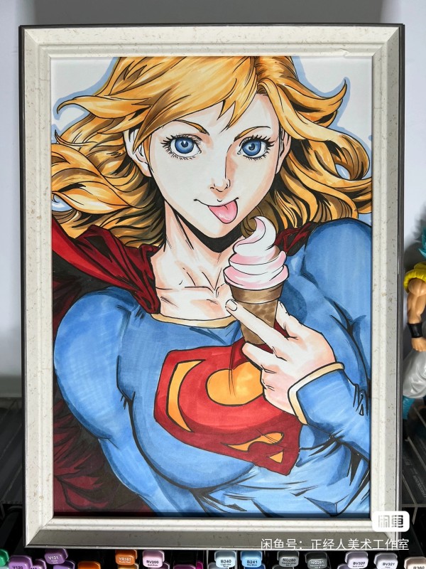 Honest's DC Supergirl Sexy Hand drawing with marker