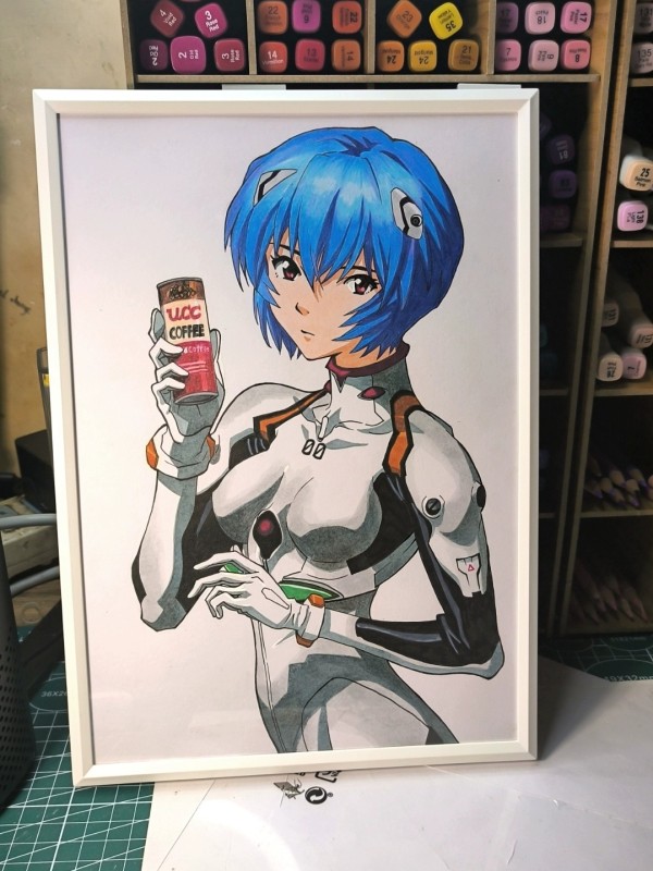 Gentleman's EVA Ayanami Rei Hot Sexy Hand drawing with colored pencil