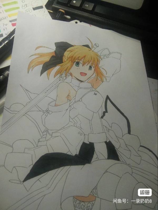YiLu's FATE SABER LILY Hot Sexy Hand drawing with marker