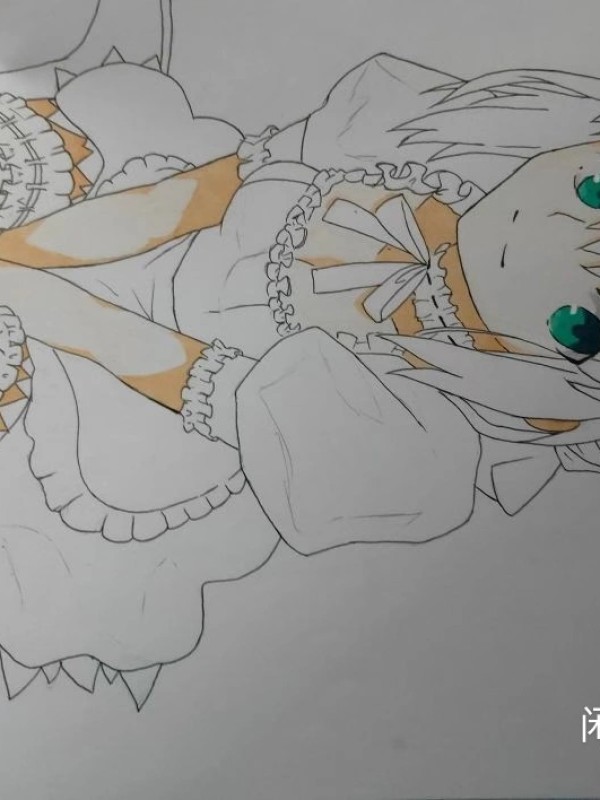 YiLu's FATE SABER maid Hot Sexy Hand drawing with marker