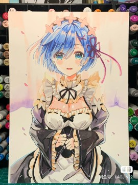 LaoJin22's Rem Hot Sexy Hand drawing with marker 2
