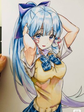 Kuma's Genshin Impact Kamisato Ayaka Hot Sexy Hand drawing with marker 2