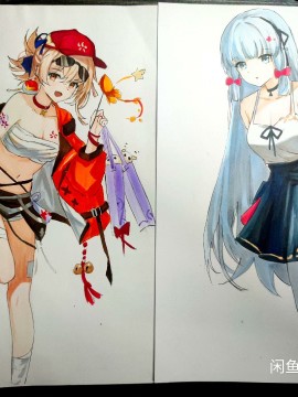 Bingli's Genshin Impact Naganohara Yoimiya and Kamisato Ayaka Hot Sexy Hand drawing with marker