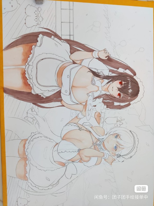 BaiCai's Azur Lane HMS Belfast and IJN Taiho Hot Sexy hand drawing with marker