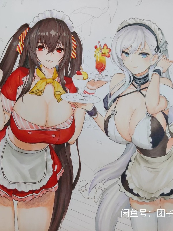 BaiCai's Azur Lane HMS Belfast and IJN Taiho Hot Sexy hand drawing with marker