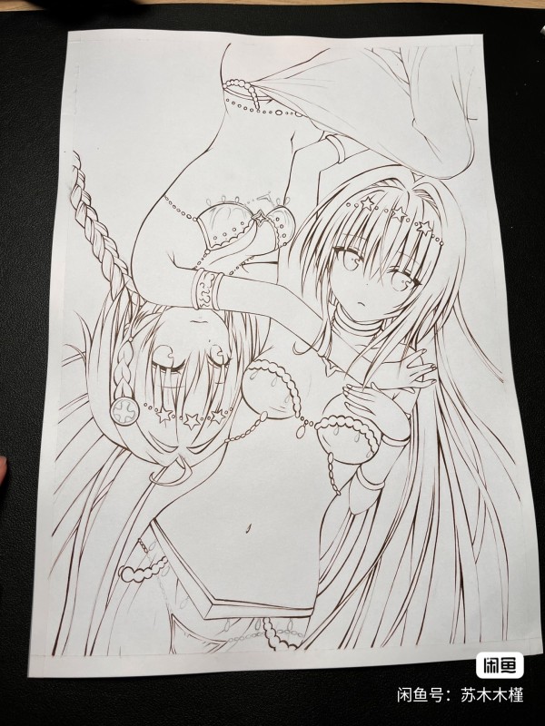 Sumumu's To Love-Ru Kurosaki Meia and Eve in Bikini Hot Sexy Hand drawing with marker