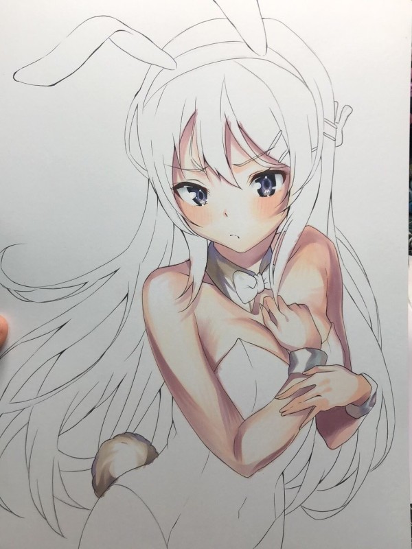 Sanliye's Bunny Girl Sakurajima Mai Hot Sexy Hand drawing with marker