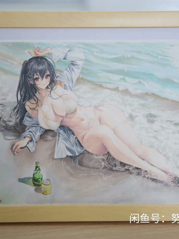 BaiCai's Azur Lane IJN Taiho in bikini daydream at seaside Hot Sexy hand drawing with marker
