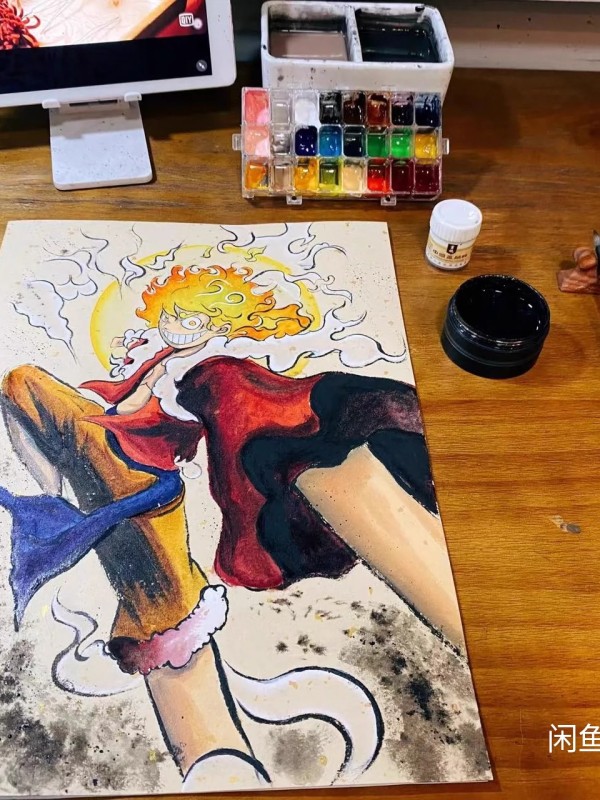 Beining's ONE PIECE Awakening Nika Luffy Chinese painting