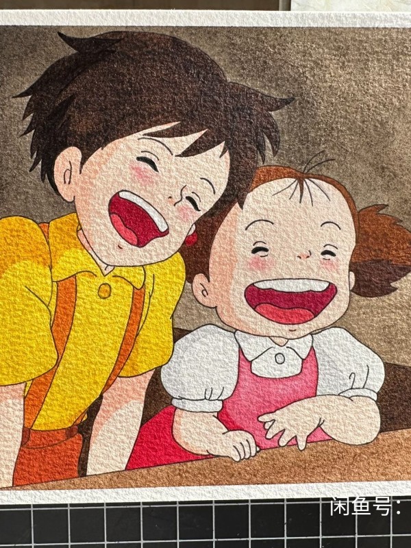 Little's MY NEIGHBOUR TOTORO Kusakabe Satsuki and Kusakabe Mei Watercolor Painting