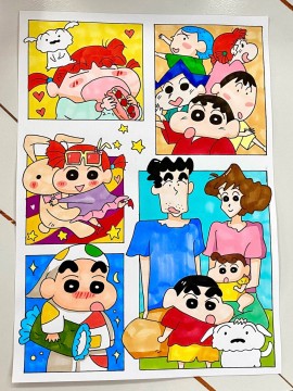 WEIWEI's Crayon Shin-chan Family Portrait Hand drawing with marker 2