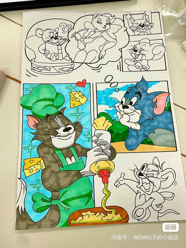WEIWEI's Tom and Jerry Hand drawing with marker