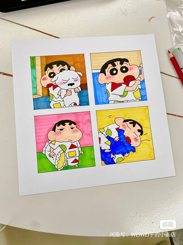 WEIWEI's Crayon Shin-chan GRID Hand drawing with marker
