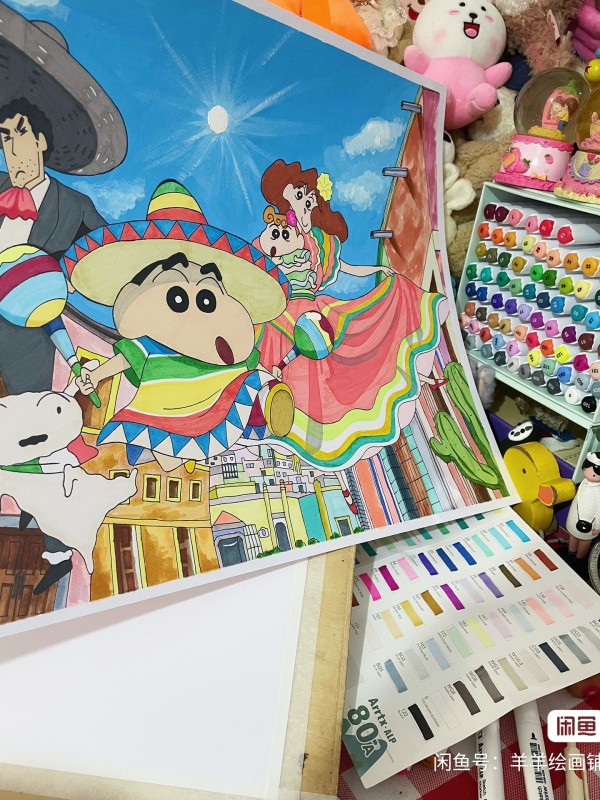 YANGYANG's Crayon Shin-chan 2015 MOVIE Hand drawing with marker