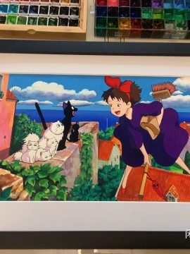Rourou's Kiki's Delivery Service Watercolor Painting