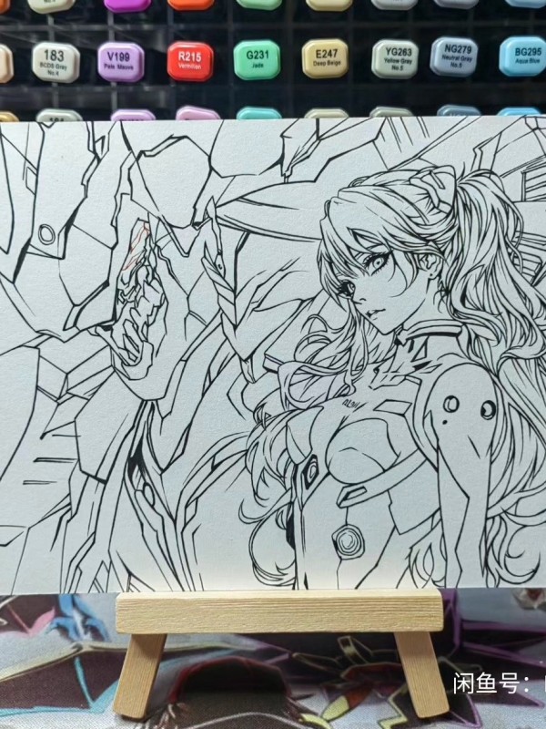 Luck's EVA Asuka Langley Soryu Hot Sexy Hand drawing with Colored Pencil