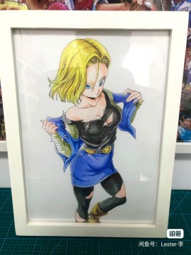 Lester's Dragon Ball Android 18 Hot Sexy Hand drawing with Colored Pencil