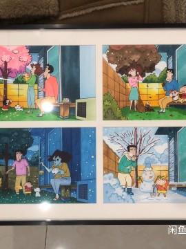 Lester's Crayon Shin-chan four seasons Family Portrait Hand drawing with marker