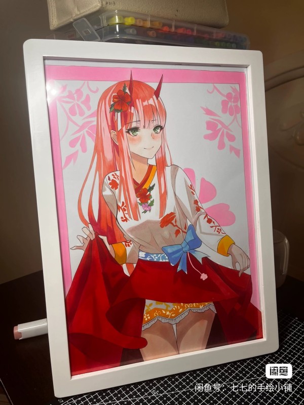 Qiqi's DARLING in the FRANXX 002 Zero Two Hot Sexy Hand drawing with marker
