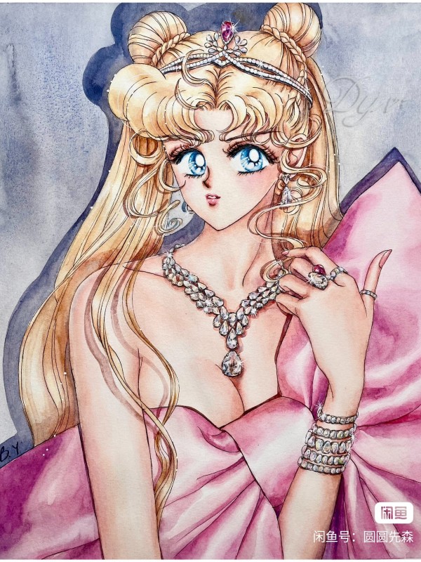 YuanYuan's Sailor Moon Tsukino Usagi Hot Sexy Watercolor Painting