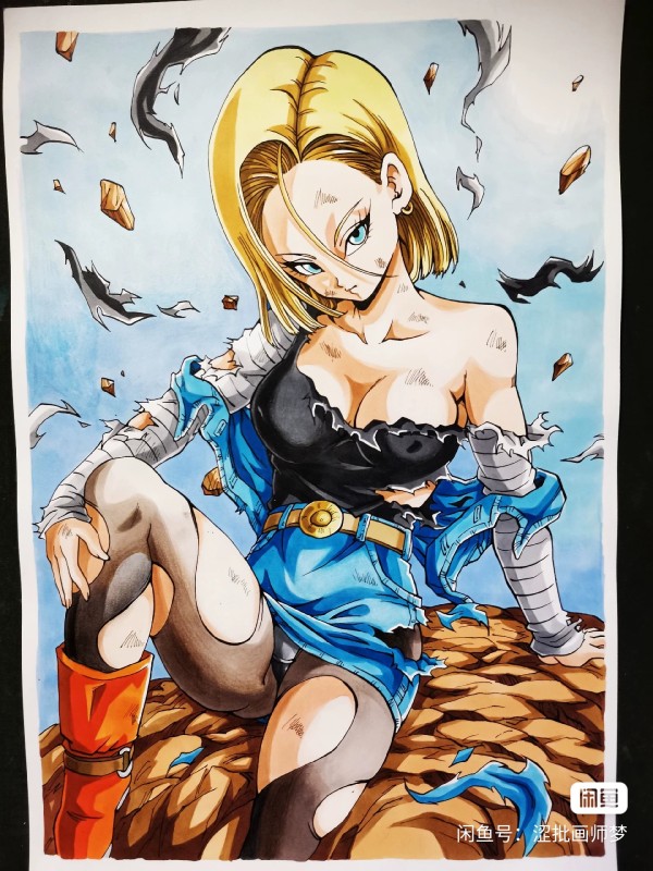 LSP's Dragon Ball Android 18 Hot Sexy Hand drawing with marker