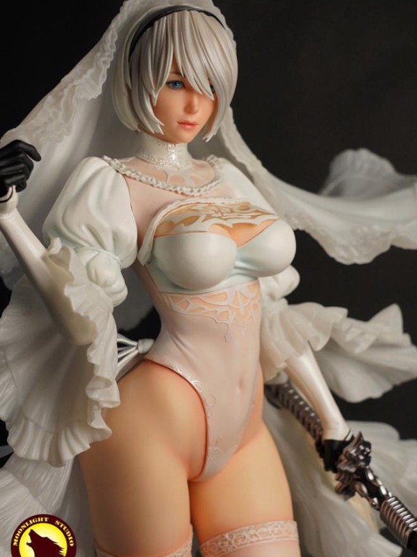 MOONLIGHT STUDIO MLS003 Hot Sexy Nier Automata 2B Wedding Wear 1/4 Scale Statue